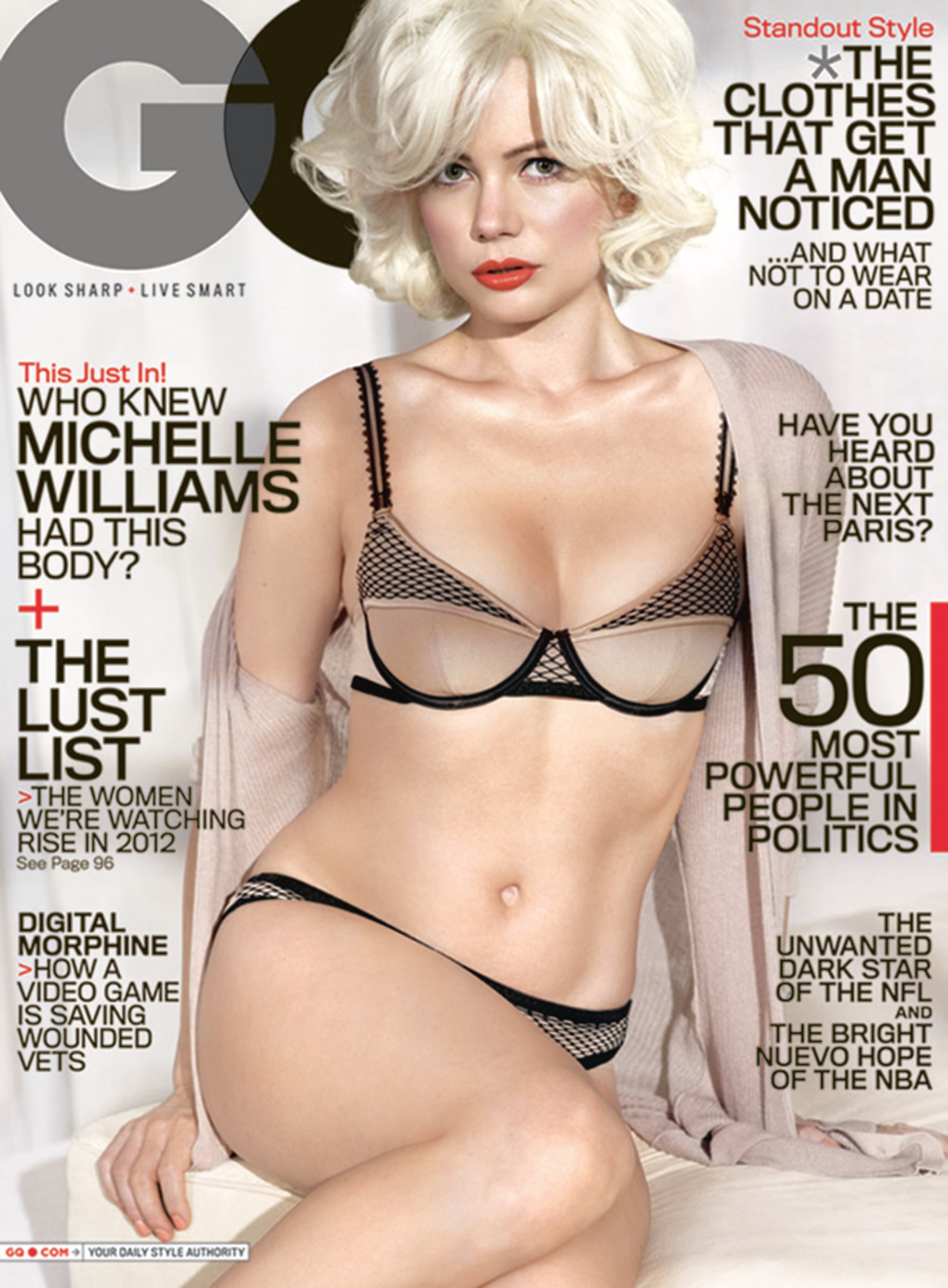 Michelle Williams unveils sexy, toned body on GQ cover