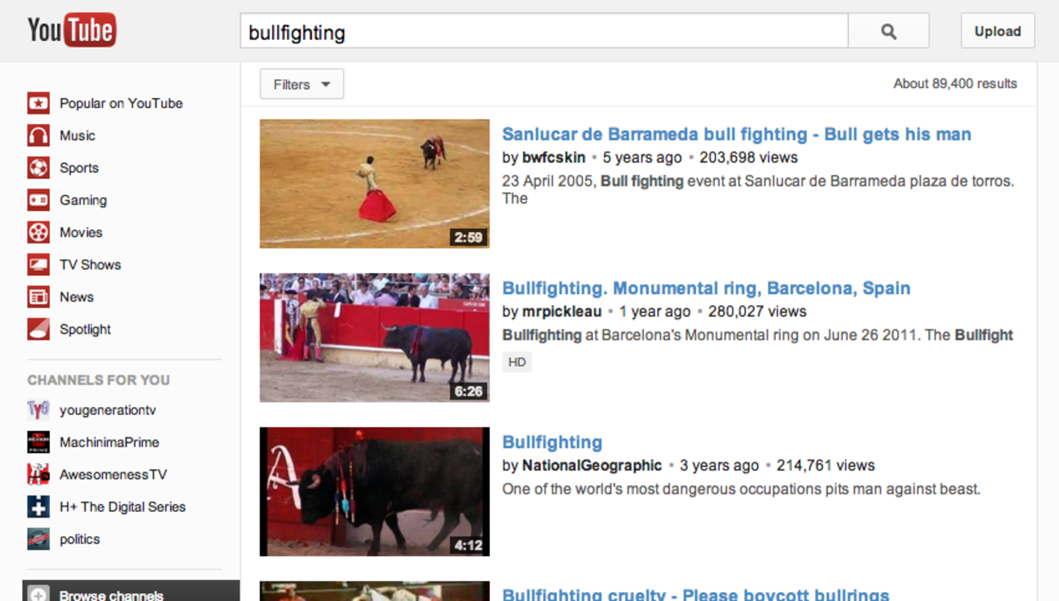 No Youtube Isn T Banning Bullfighting Videos