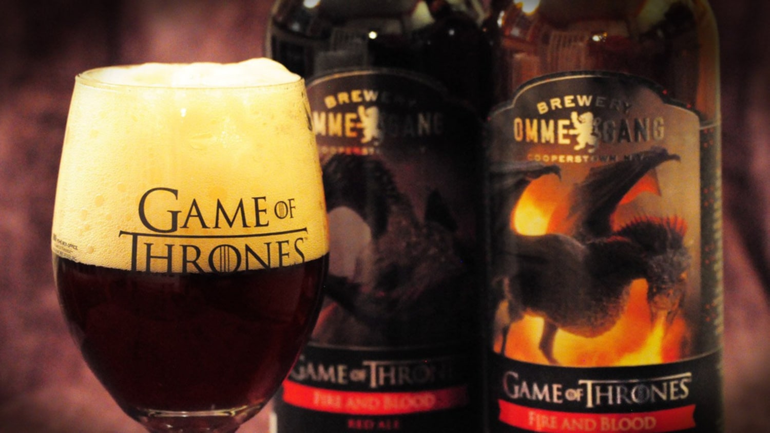 Beer Coaster ~ OMMEGANG Game of Thrones Fire & Blood Red Ale ~ Cooperstown NY 