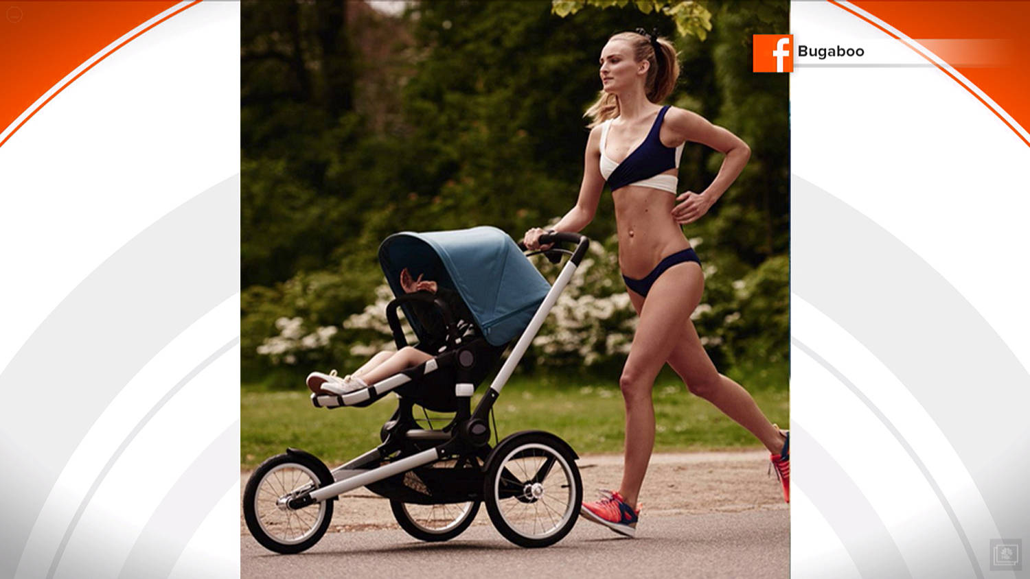 Bugaboo boo Stroller ad with bikini clad mom mocked across the Web