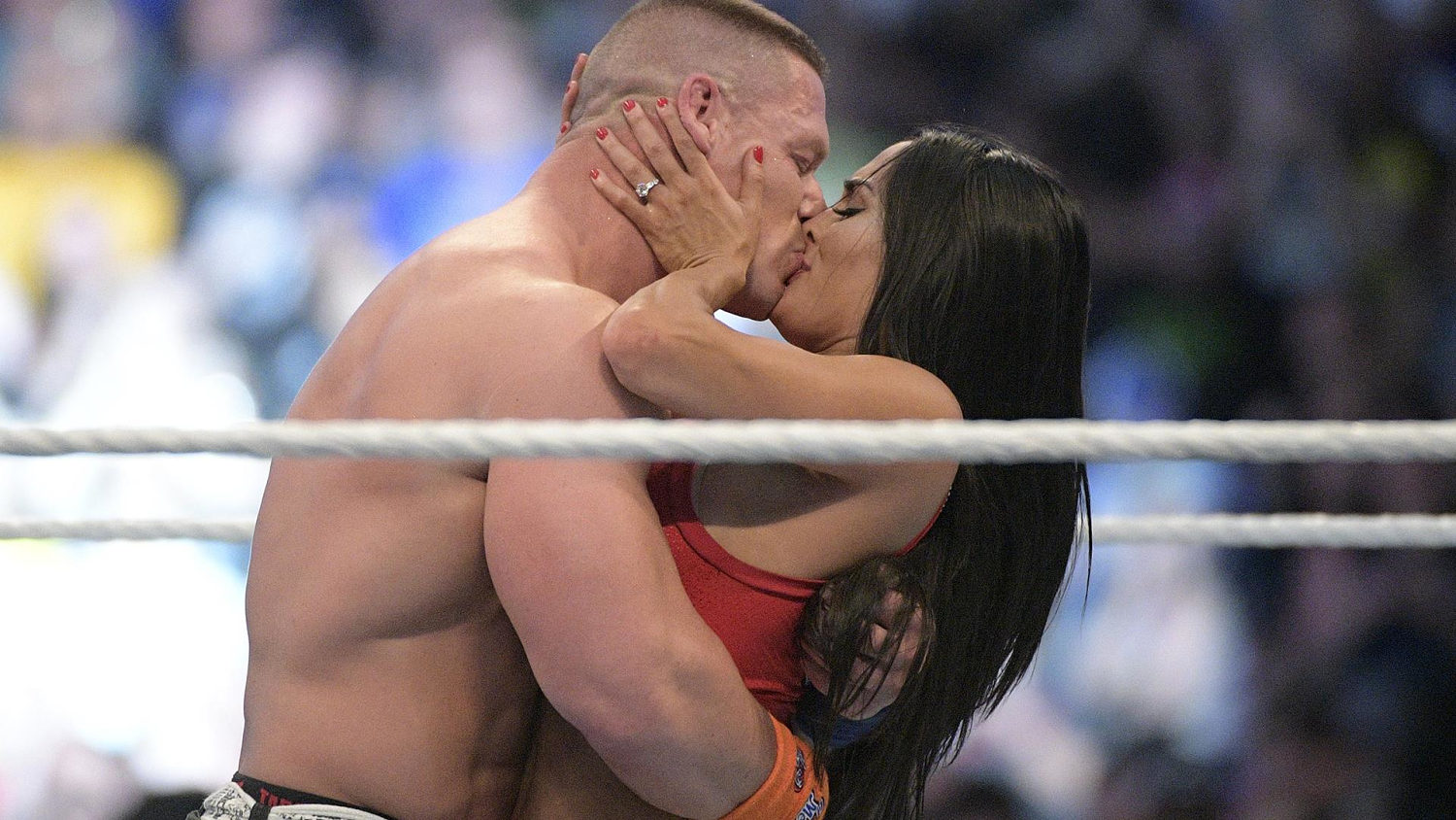 See John Cenas sweet proposal to Nikki Bella during WrestleMania pic
