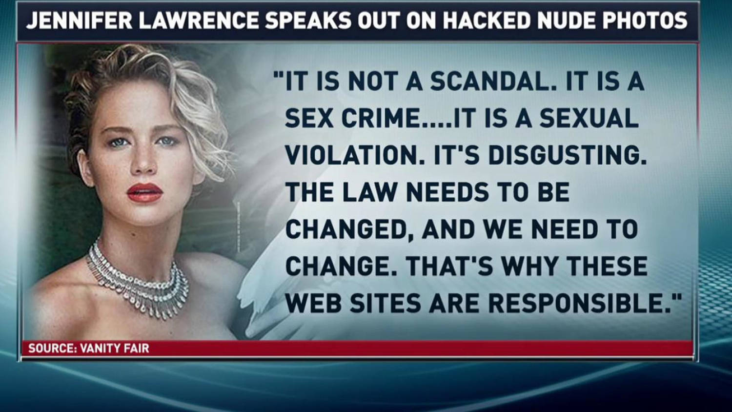 Jennifer Lawrence on leaked nude photos: Its a sex crime