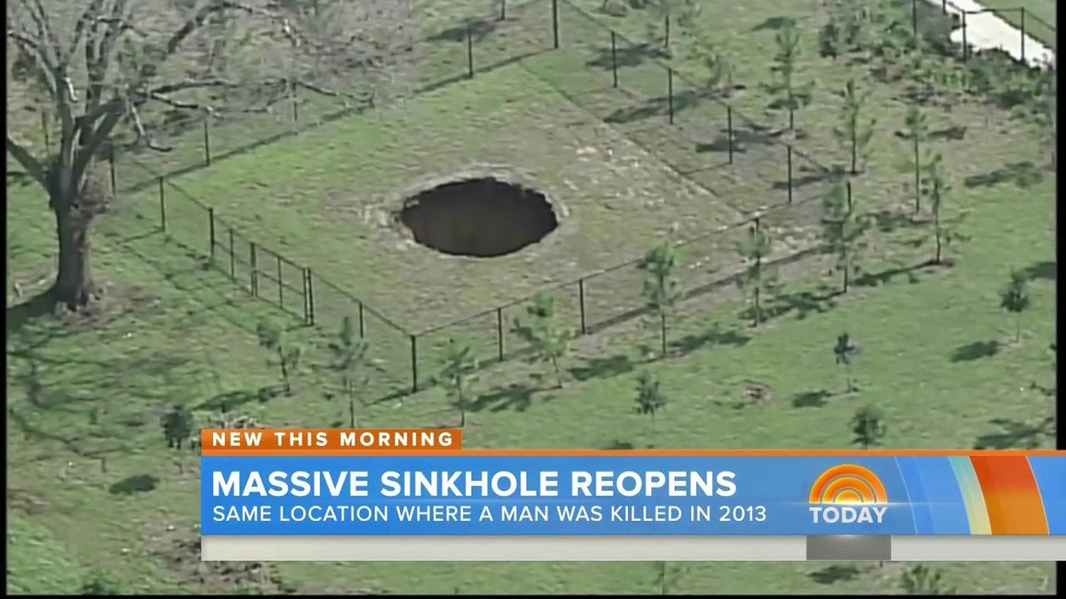Massive sinkhole in Tampa, Florida reopens where man was killed
