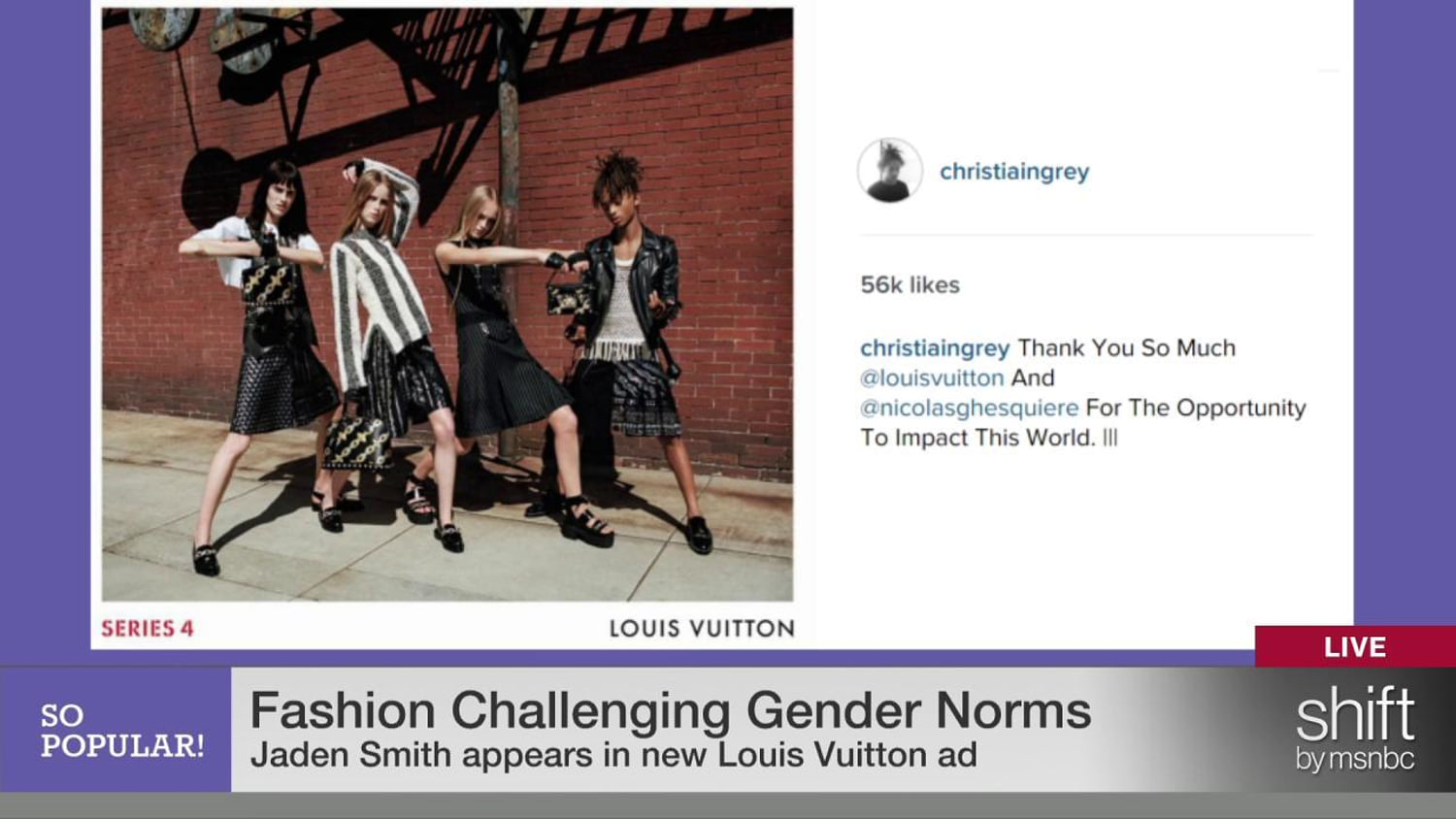 Jaden Smith Wears Skirt in New Louis Vuitton Campaign