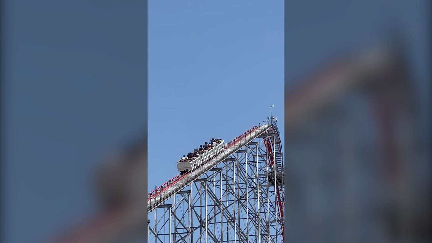 Video shows roller coaster at Ohio theme park freeze near the top