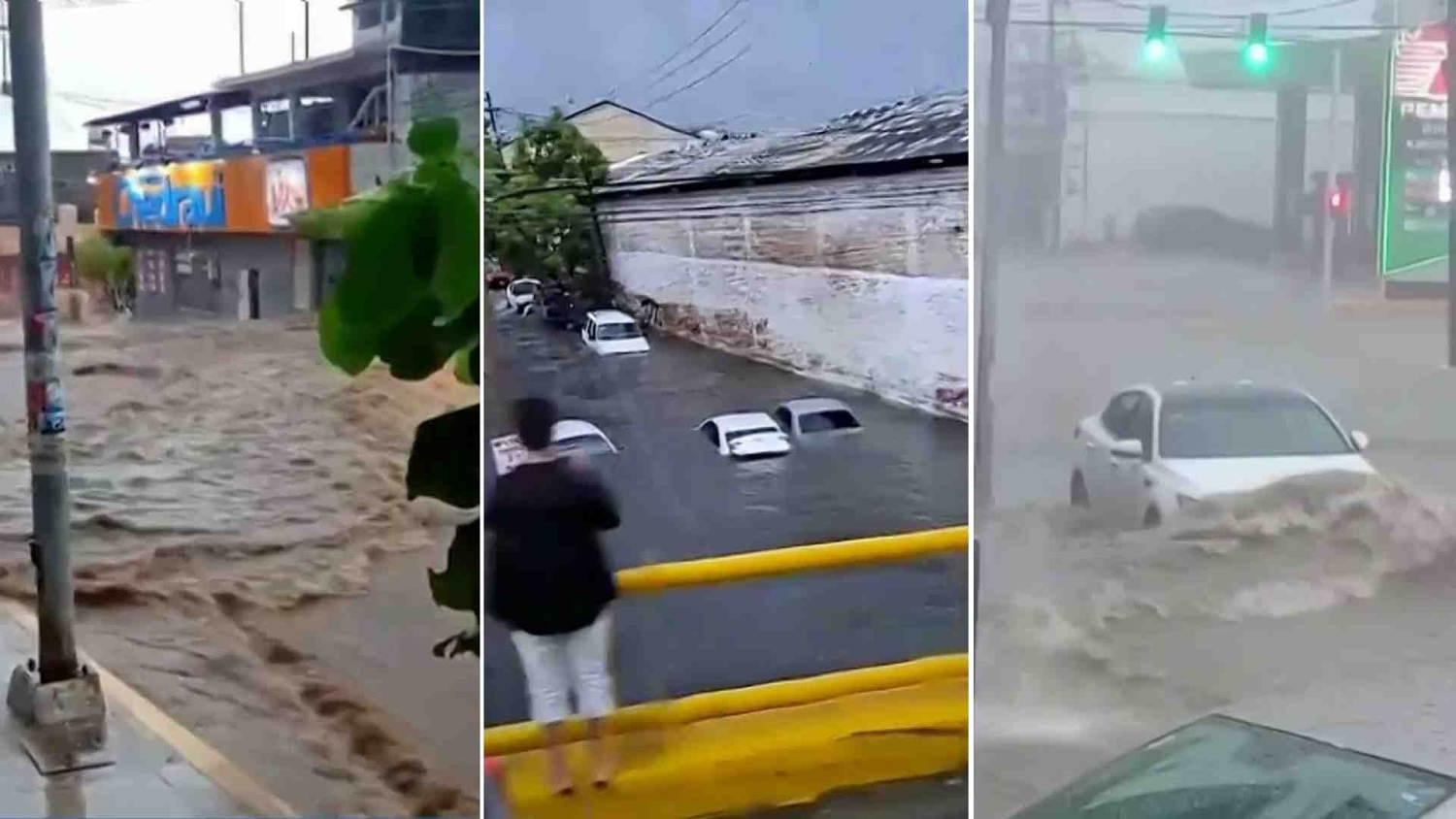 El huracán Simón ya causa lluvias torrenciales e inundaciones en Acapulco, México