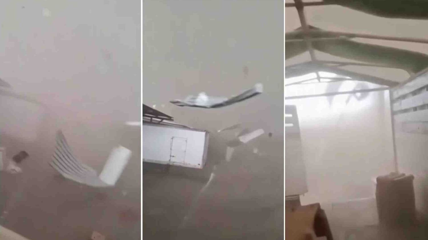 Un torbellino deja varios destrozos en un mercado en México