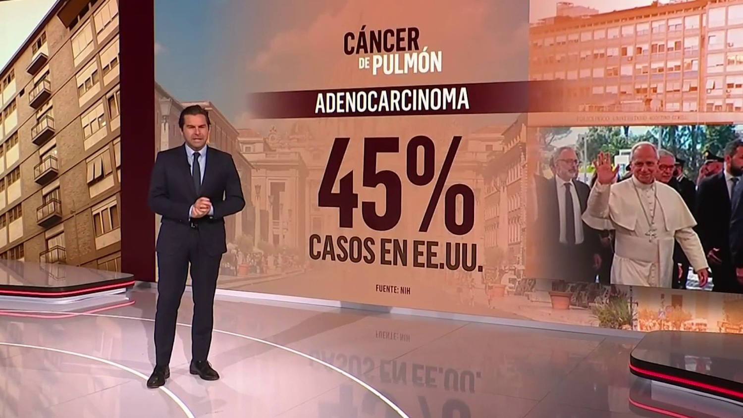 El cáncer de pulmón del papa es el más común tanto en los que fuman como en los que no