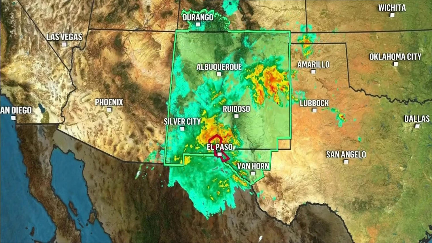 Emiten una alerta de lluvia e inundaciones para Nuevo México