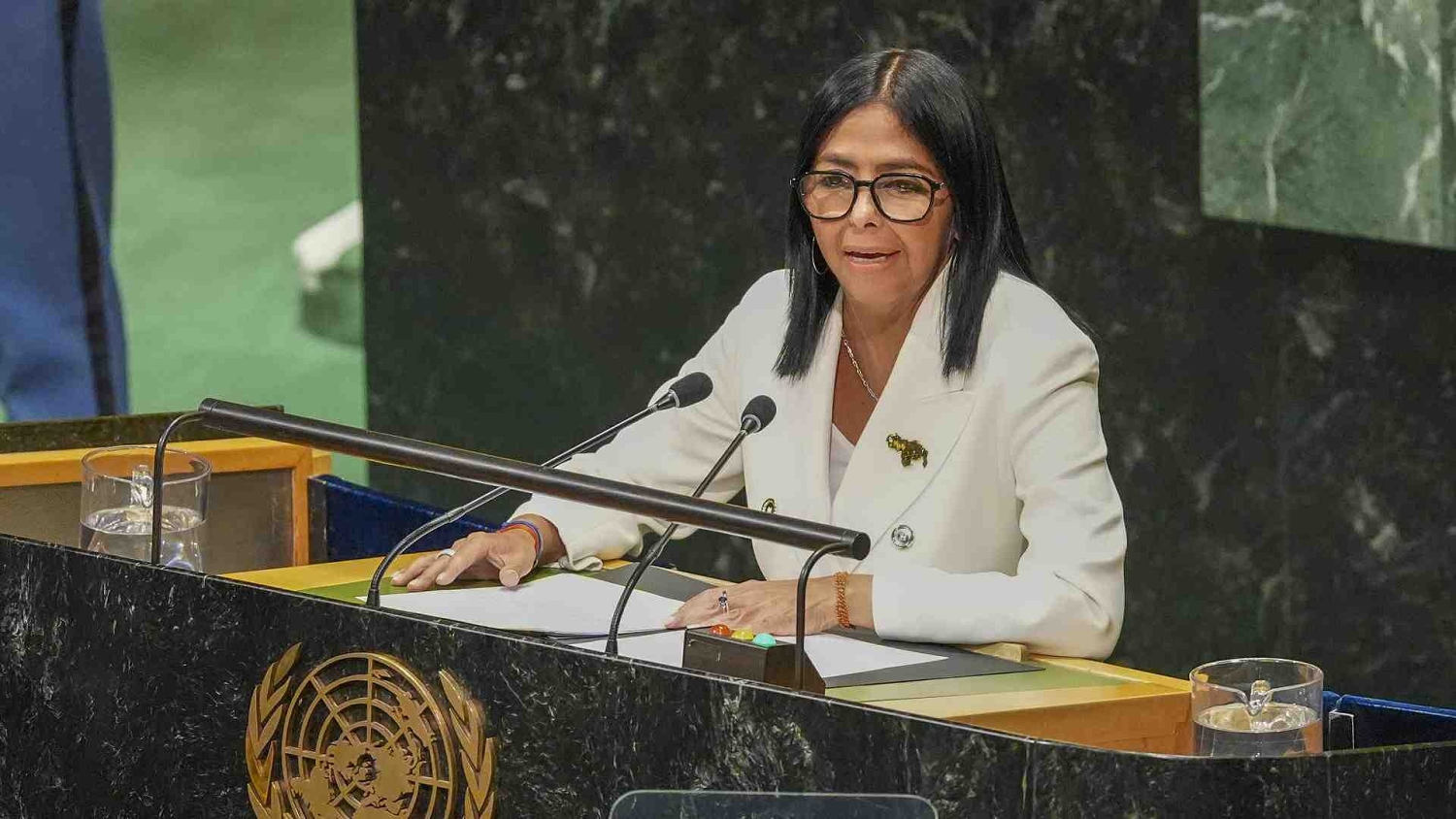 Delcy Rodríguez habla ante la ONU del diálogo con la oposición para alistar elecciones en Venezuela