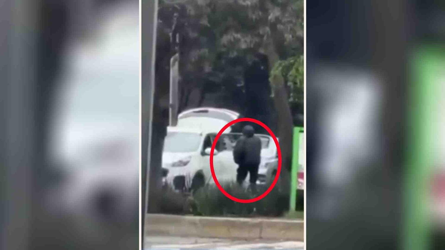 En una zona exclusiva de México captan un presunto asalto con un arma larga
