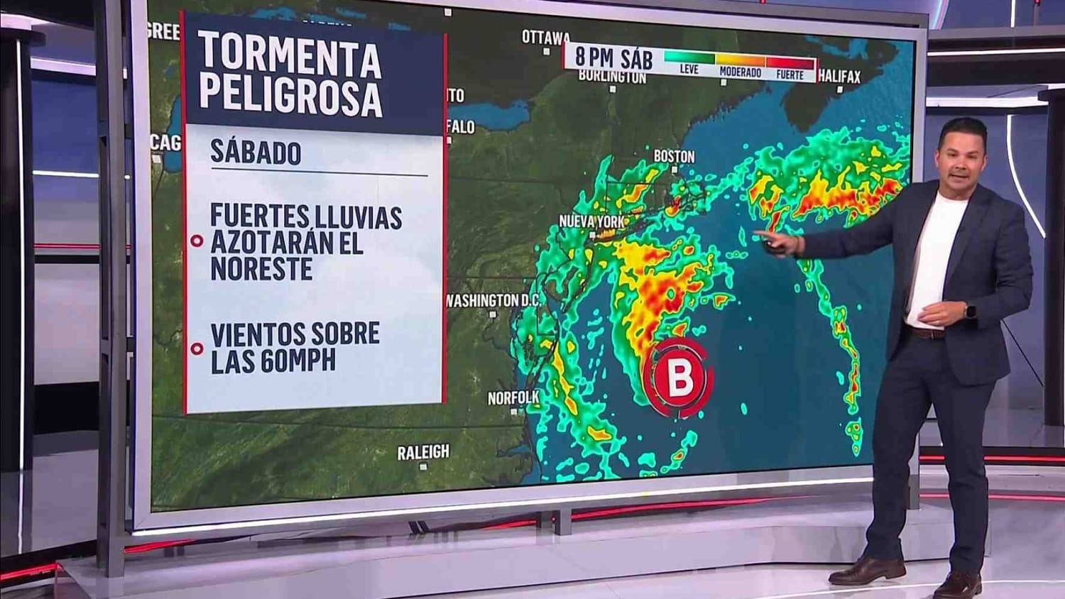 De Boston a Carolina del Norte se esperan vientos destructivos y fuertes lluvias