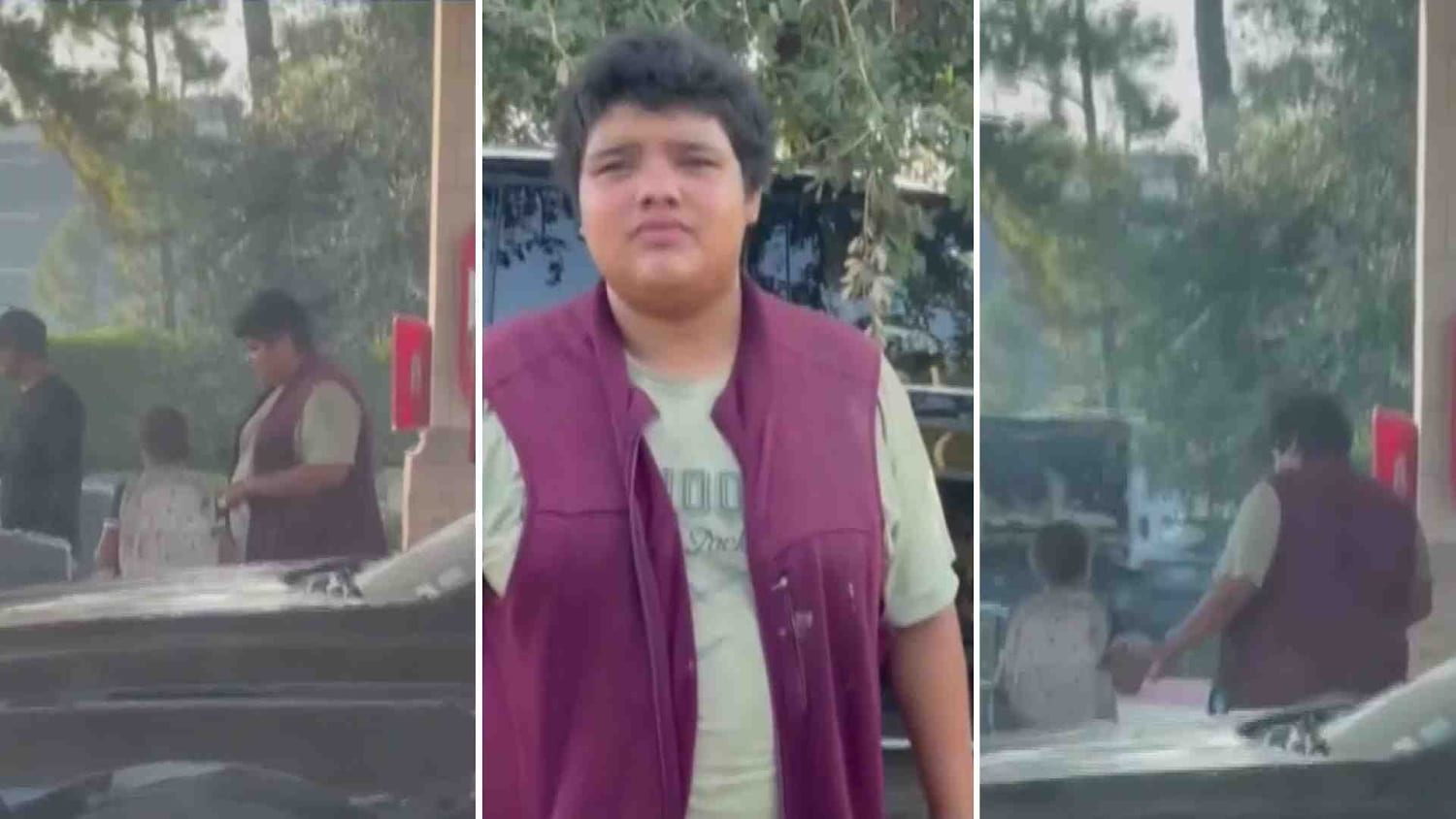 Esta es la imagen de un adolescente trabajando en Houston que movilizó la ayuda para su familia