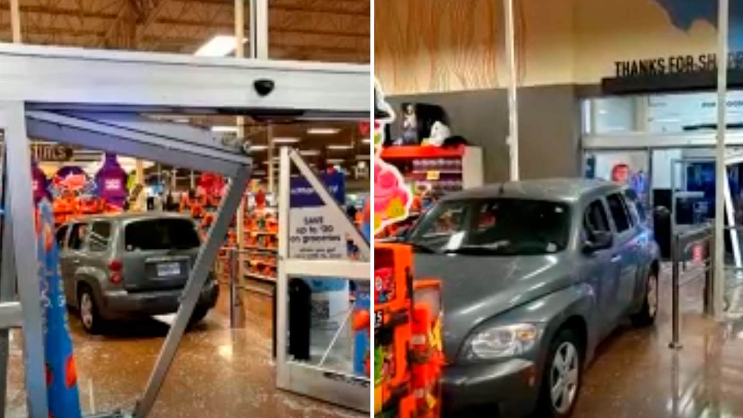 Un hombre estrelló su auto contra un supermercado... porque necesitaba ir al baño