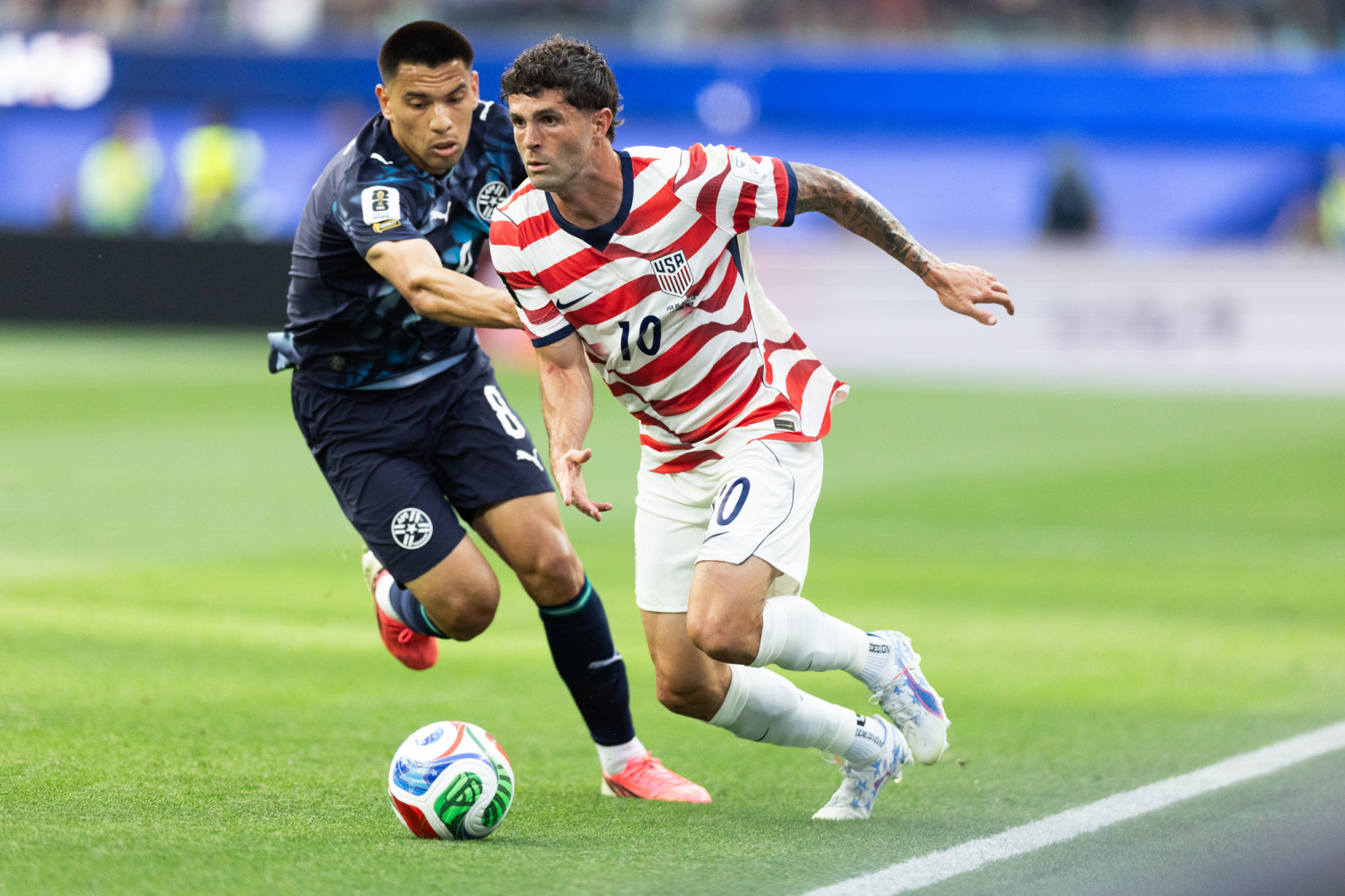 United States players reacting during the match