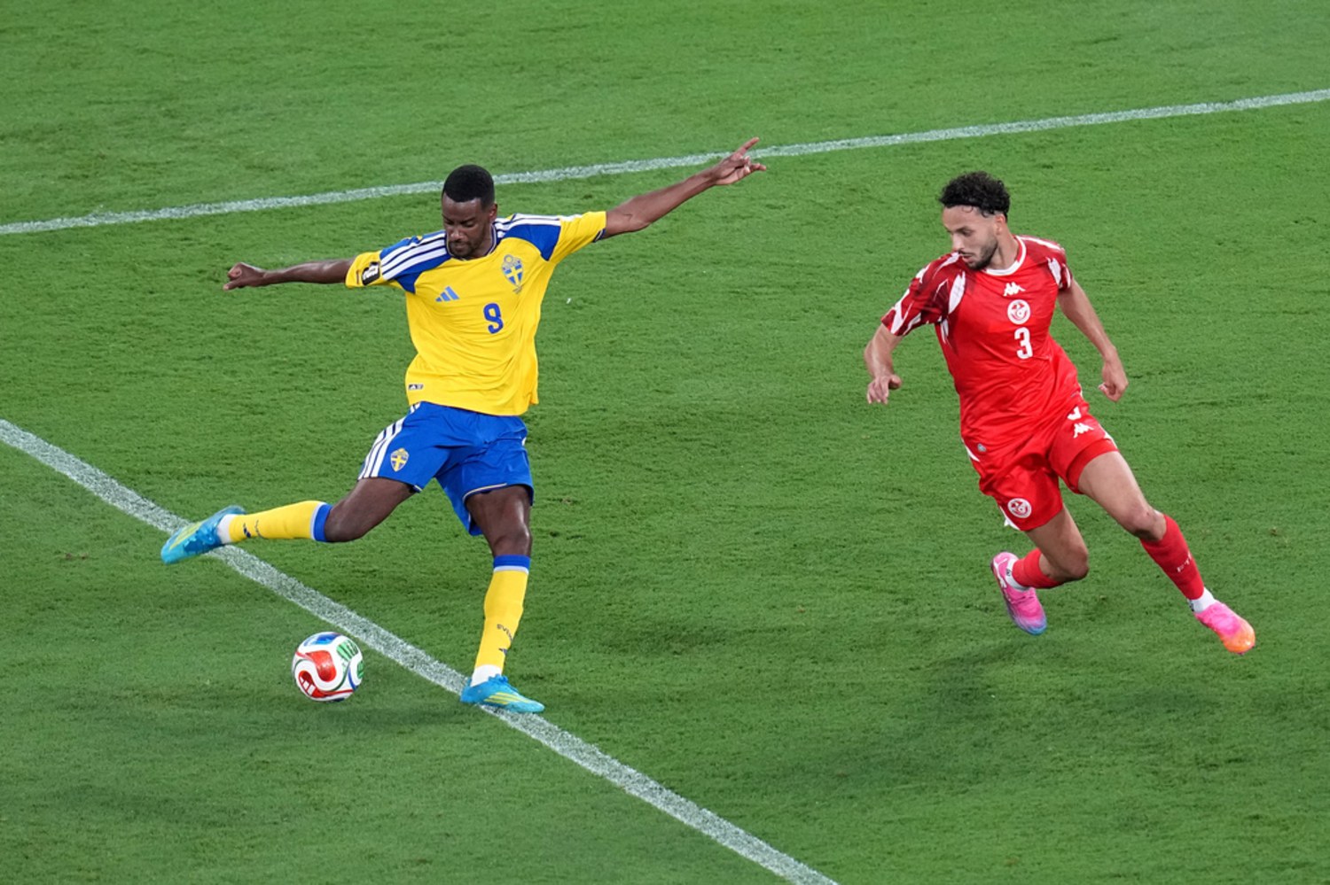 Acción del partido Suecia contra Túnez en el Mundial 2026