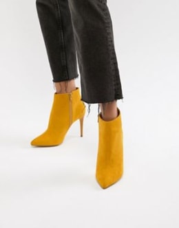 mustard leather ankle boots