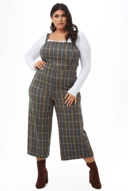 Plus size plaid overalls Clearance