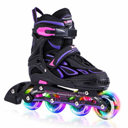 Women and Men Roller Blades for Kids and Youth PAPAISON Girls and Boys Adjustable Inline Skates with Light up Wheels 