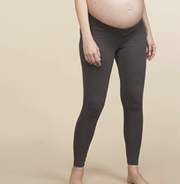 Maternity Pregnancy Cotton Leggings Over Bump 3/4 Length Lace detail 10 12 14 16 