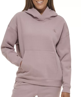 Calvin klein tape discount fleece overhead hoodie pink