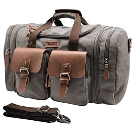 Large Leather 19 Inch Luggage Duffel Weekender Travel Overnight