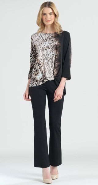 Cheetah Ombre Print Twist Hem Top