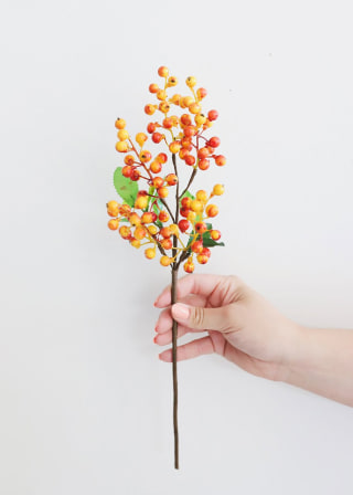 Orange and Red Fake Fall Berry Pick