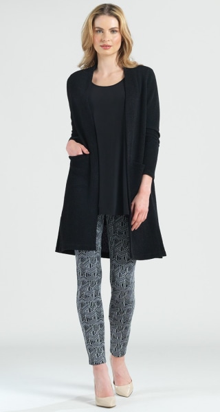 Clara Sunwoo Twill Sweater Pocket Duster Cardigan