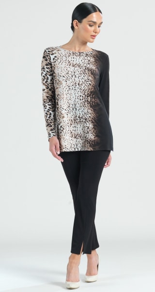 Clara Sunwoo Cheetah Ombre Tri Back Tunic