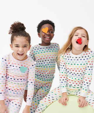 Primary Rainbow Heart PJs