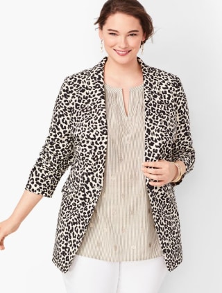 Talbots Long Linen-Blend Blazer