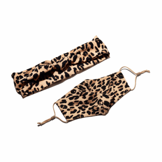 *PRE-ORDER* LEOPARD FACE MASK AND HEADBAND BUNDLE