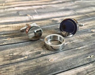 Hidden Photo Cufflinks, Personalized Locket Cufflinks, Custom Photograph Cufflinks, Gift For Him, Round Locket Hidden Photo Twist Cufflinks