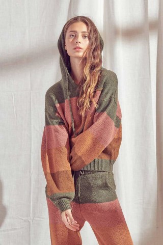 Colorblock Drawstring Hoodie