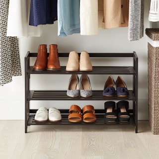 3-Tier Espresso Folding Shoe Rack