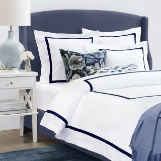 Crane &amp; Canopy Bella Midnight Framed Percale Queen Duvet Cover