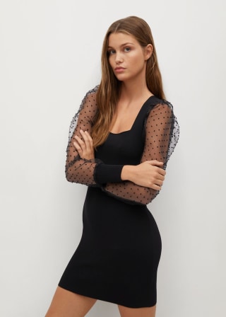 Plumeti Sleeve Dress