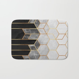 Society6 Charcoal Hexagons Bath Mat