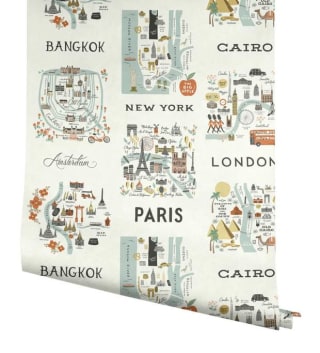 City Maps Peel &amp; Stick Wallpaper