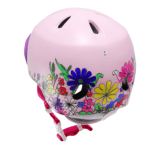 BERN, Kid's Nina Helmet with Flip Visor, Pink Floral, Small/Medium