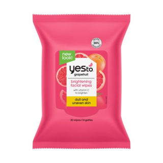 Yes To Grapefruit Brightening Facial Wipes, Single Pack, 30 Count