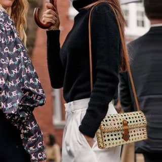 Rattan Clutch Purse &amp; Bag | Straw Wicker Evening Clutch Bag (French Pattern)