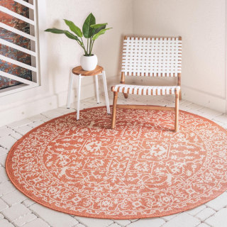 6' x 6' Outdoor Botanical Round Rug