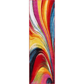 Well Woven Viva Pleasure Multi-color Modern Abstract Lines 2'3" x 7'3" Runner Area Rug