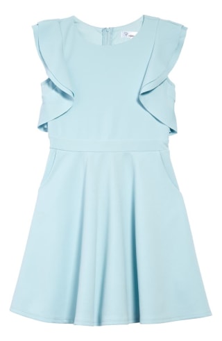 Kids' Ruffle Sleeve Pocket Dress