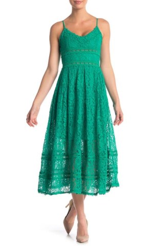 NSRSleeveless Lace Midi Dress