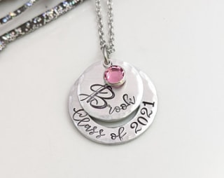 Custom Graduation Necklace Gift Customized High School Grads Gift for Girls College Personalized Graduation for Women Class of 2021 FN-09