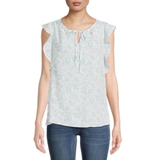 Como Blu Women's Short Flutter Sleeve Blouse