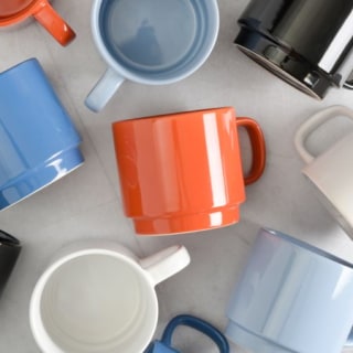 Gap Home Color Cups 14.8-Ounce Stackable Black Stoneware Mug Set, Set of 4